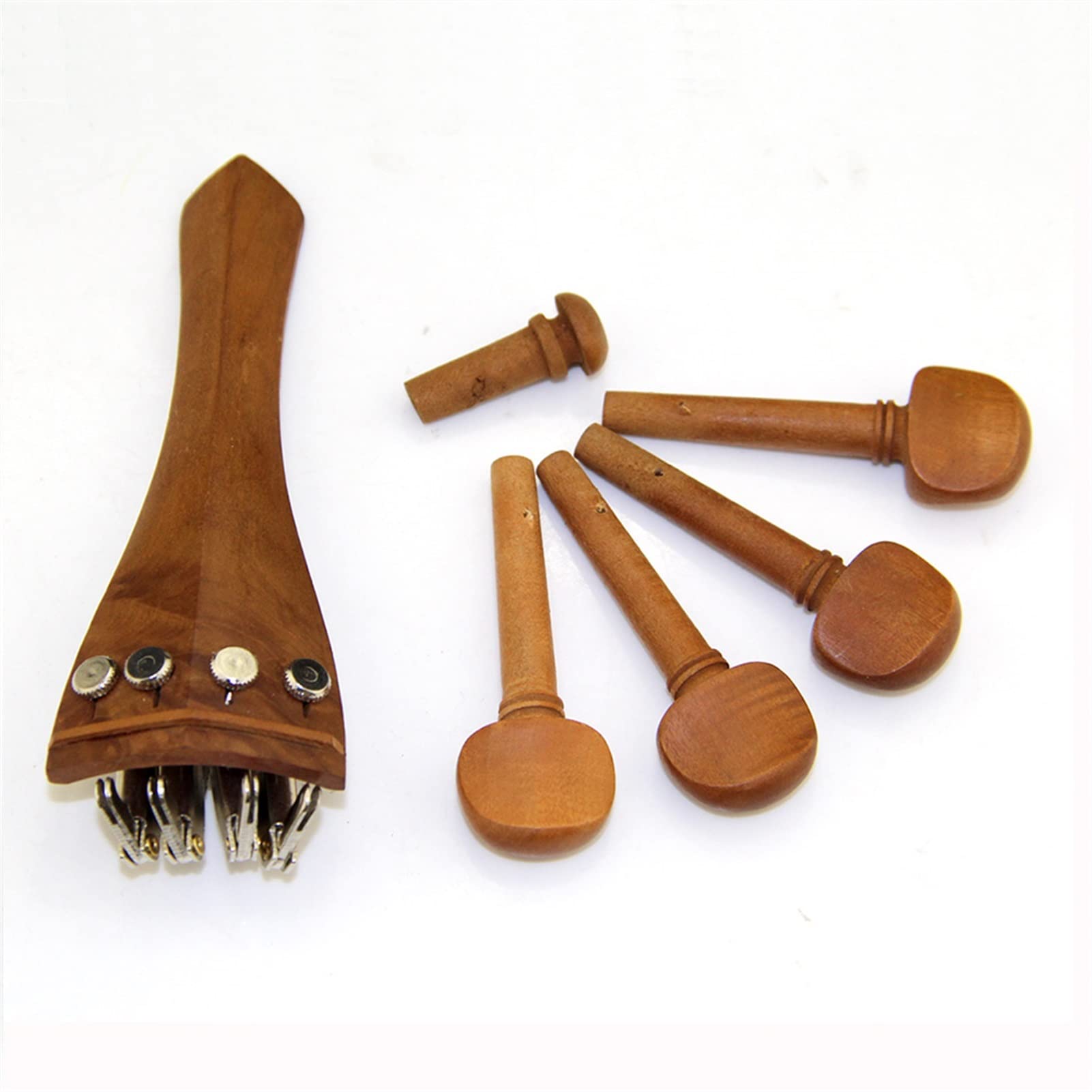 Parti Violino 4/4 Parti di Violino Giuggiola Legno Mentoniera Cordiera Accordatore Fine Tuning Peg Tailgut Endpin Stringhe Kit