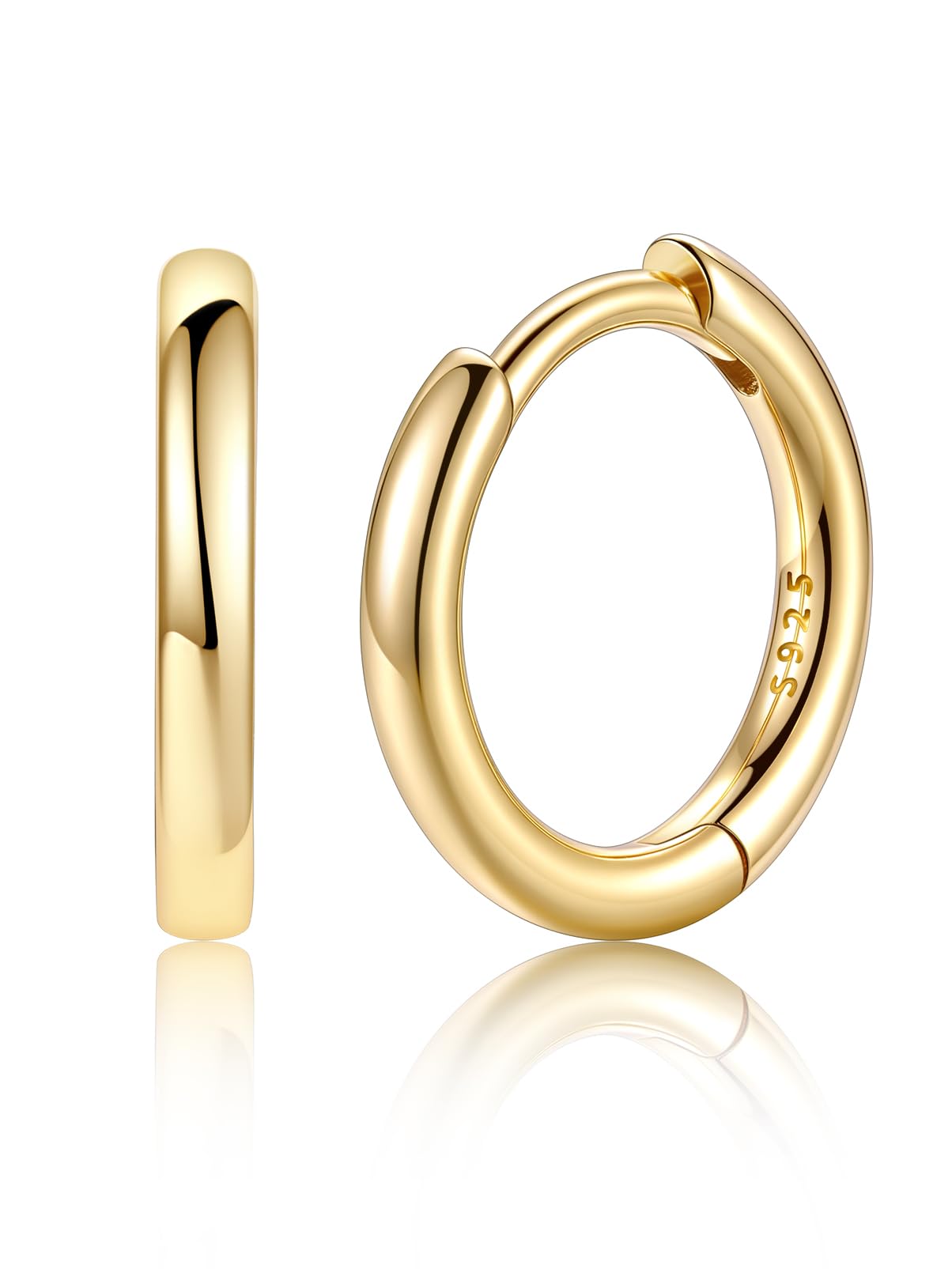 Silvora 925 Sterling Silver Hoop Earrings for Women, Small Huggie Hoops