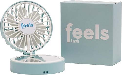Miniatura 2 de Mini ventilador compacto de mano, portátil, recargable por USB, ventilador de velocidad ajustable para extensiones de pestañas, maquillaje y viajes