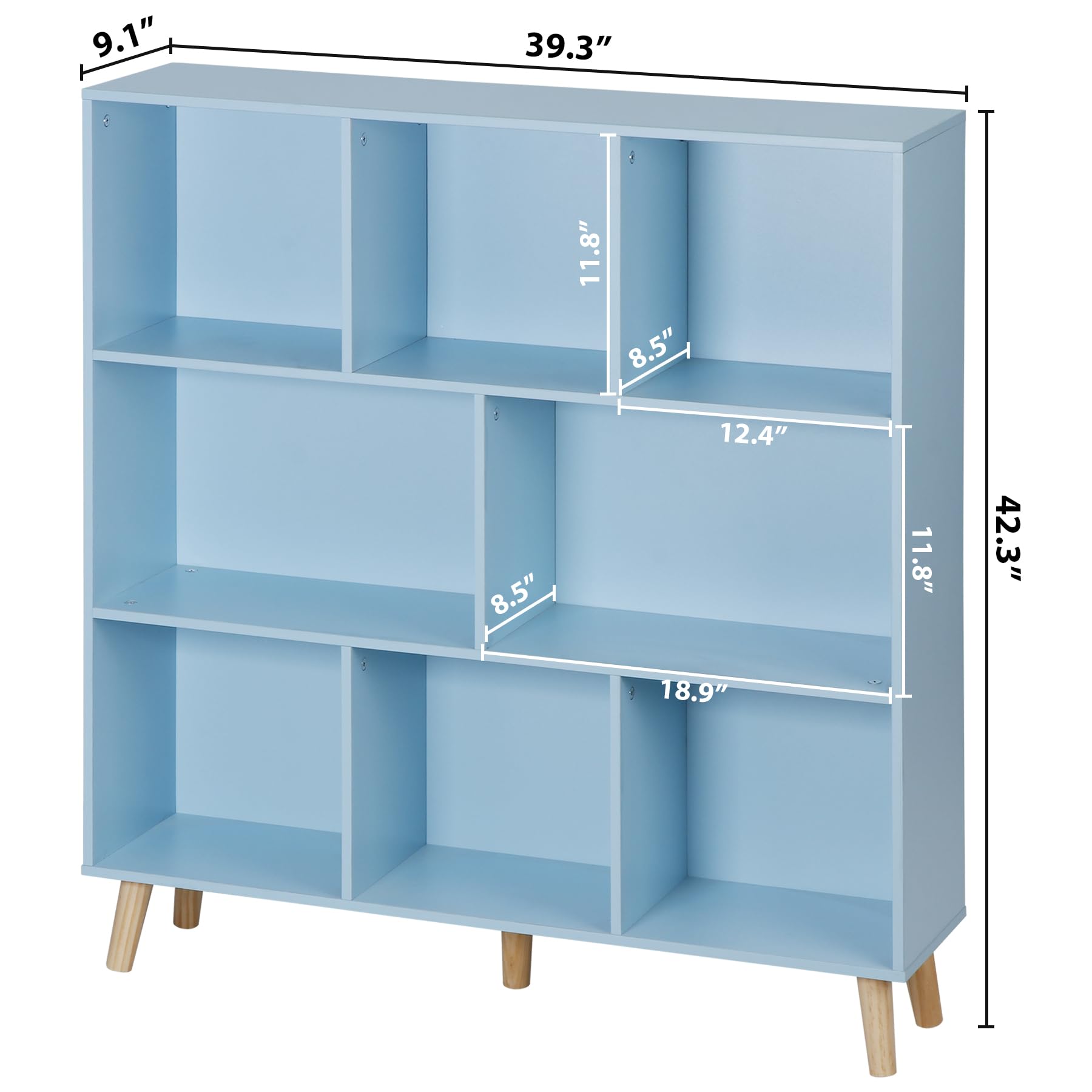 Amazon.com: Nouva 8-Cube Bookshelf - Freestanding 3-Tier Open