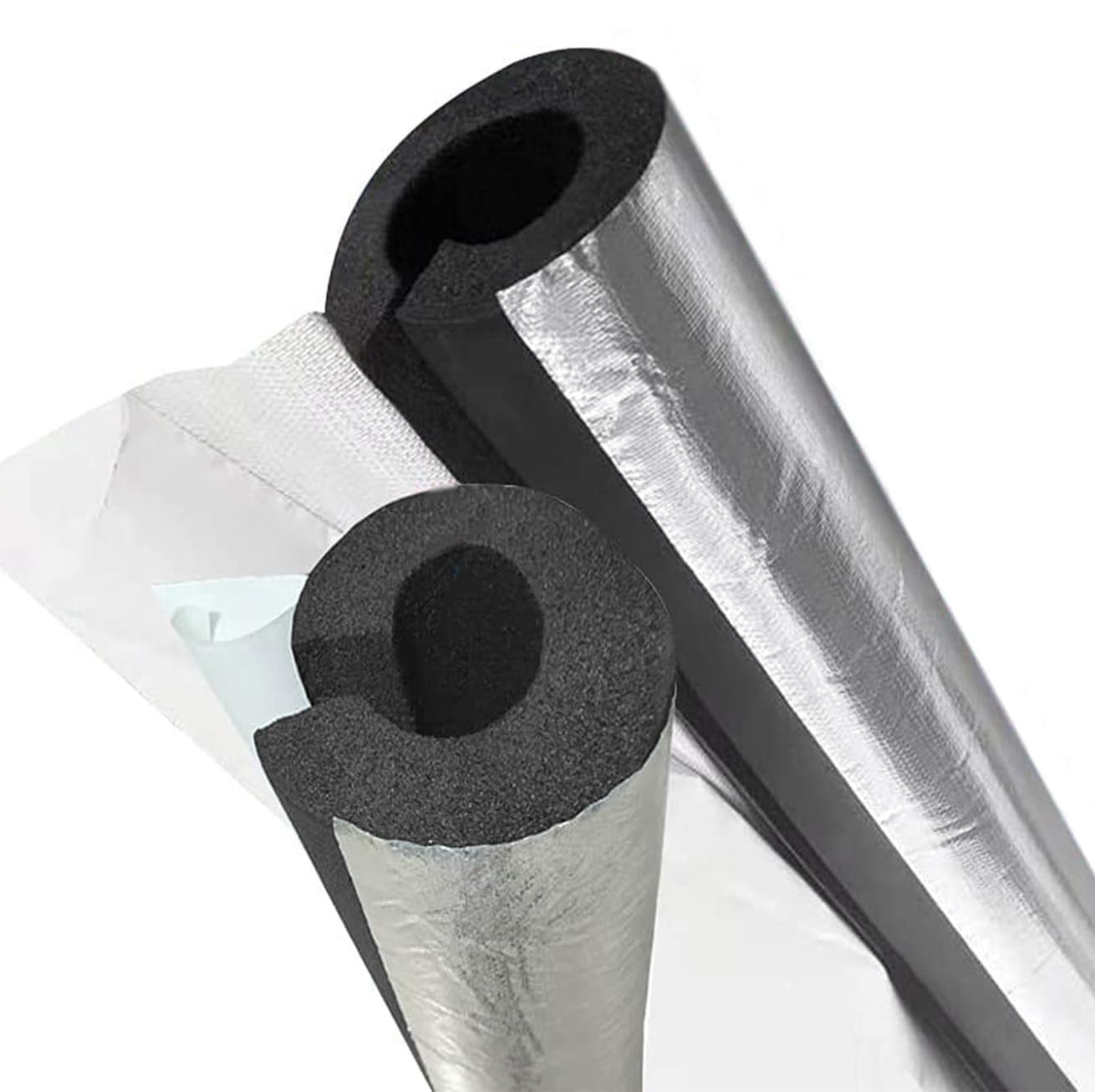 ID16-219mm Selbstklebende Rohrisolierung, Conditioner Isolierung Rohr, Frostschutz-Isolierschlauch aus Aluminiumfolie, für Heizungsrohre Rohrisolierung Schlauch (ID)159mm x (T)30mm x (L)0.9m