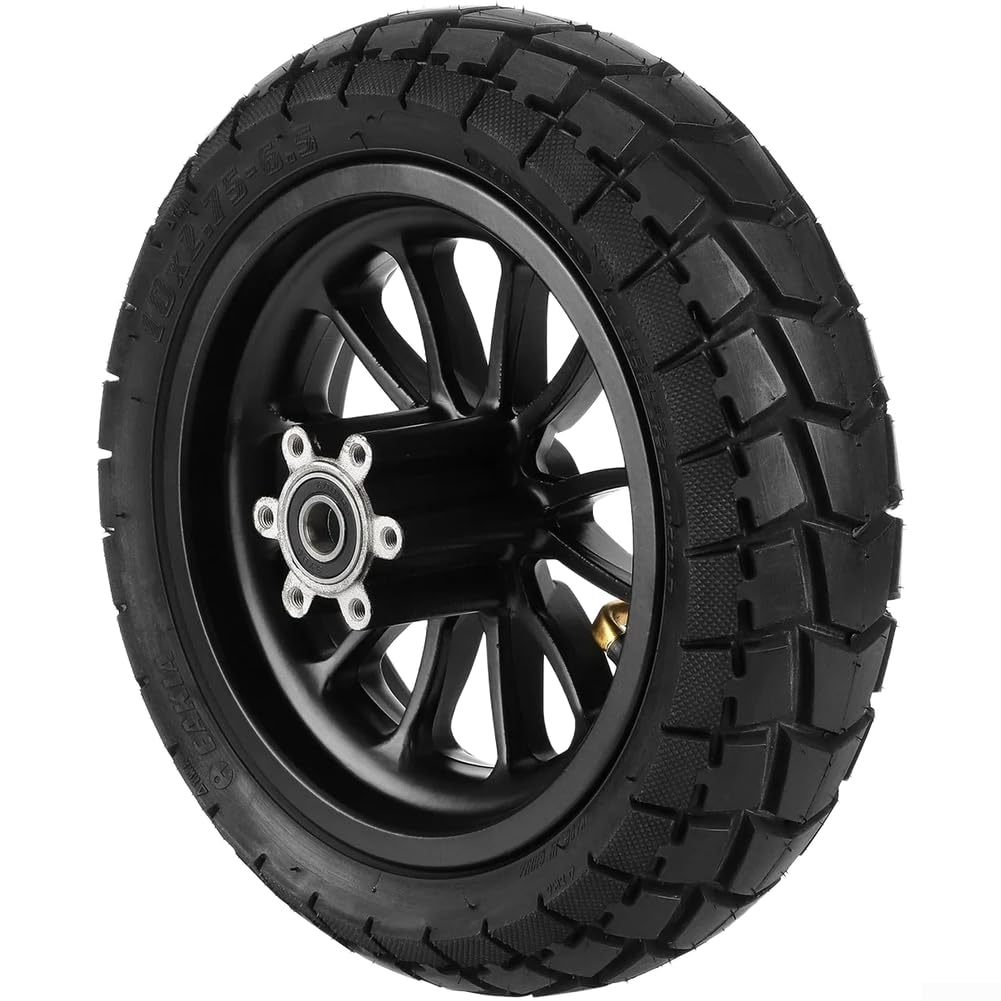 Moyeu de roue avant de scooter électrique Kukirin A1 avec pneu 10 x 2,75-6,5 jante en alliage d'aluminium pièce de rechange en caoutchouc couleur noire kit pré-assemblé pour une expérience de conduite