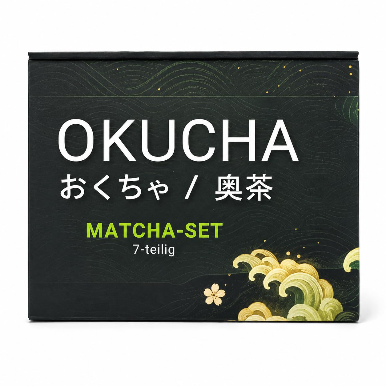 Juego de té macha trenzado a mano con escoba matcha de bambú, cuenco de cerámica matcha, cuchara y soporte, 7 piezas premium Ceremonial Matcha Set (Verde)