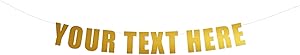 Your Text Here banner - Funny Rude Customize Your Party Banner Signs | Custom Text/Phrase Banner | Make Your Own Banner Sign | StringItBanners (Gold Metallic)
