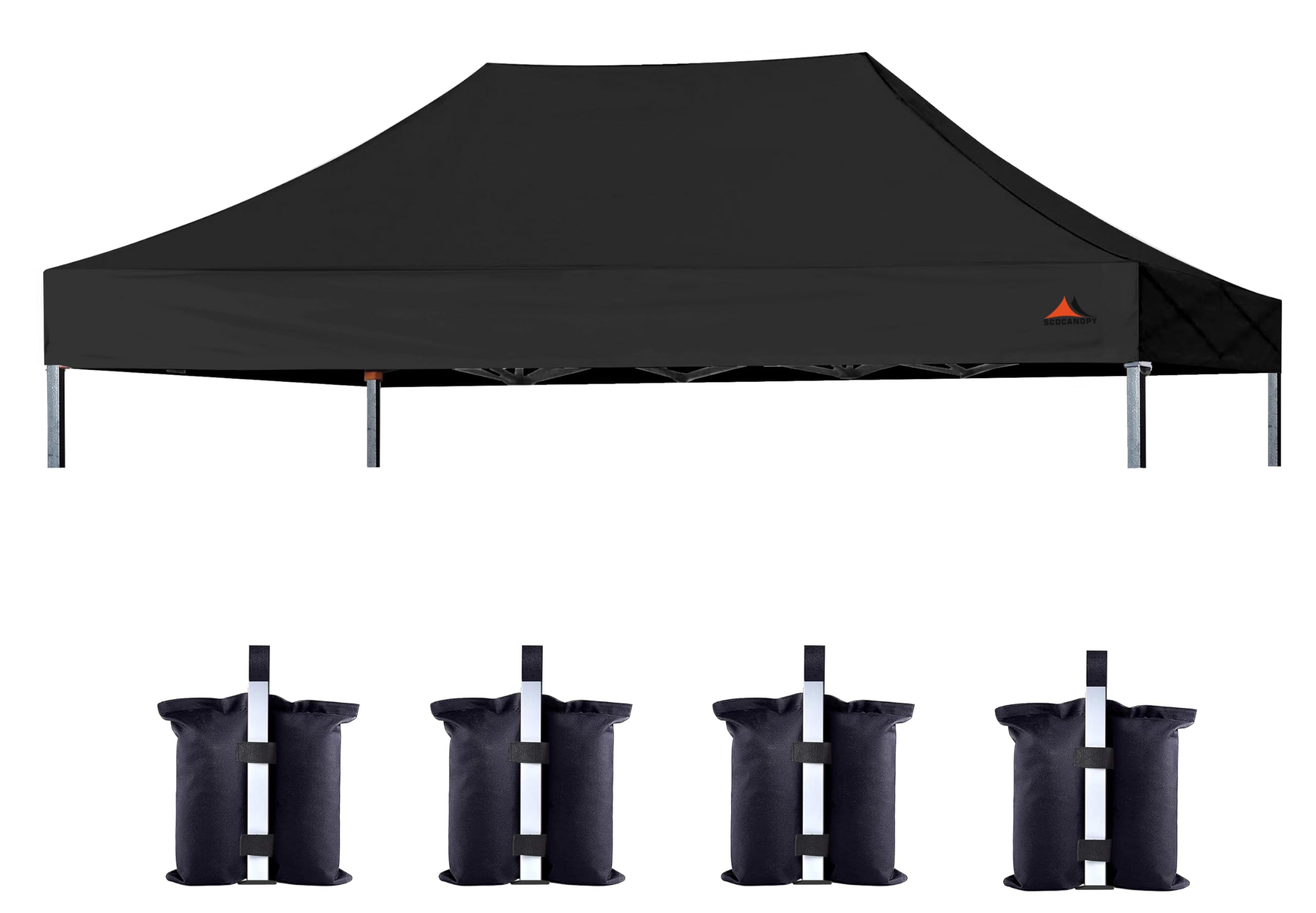 SCOCANOPY Black Commercial 10x20 Replacement Top