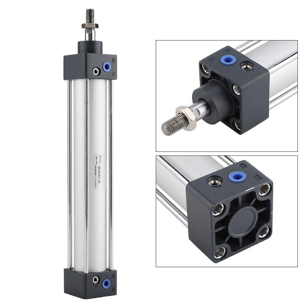 Vástago de pistón atornillado Cilindro neumático de aire Acción doble 32 mm Diámetro 175 mm Cilindro de aire
