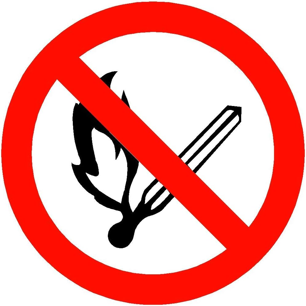 Health & Safety Signs Symbols Stickers Hazard Toilet CCTV Wifi Warning Caution 10cm x 10 cm (No naked flames)