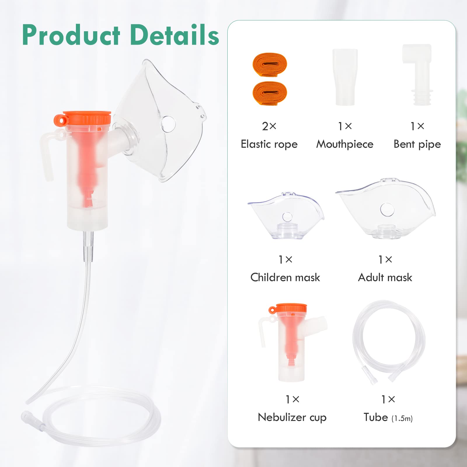 CARER SPARK Accessori per tubo inalatore e kit di accessori per bocchino per adulti e bambini Set nebulizzatore universale