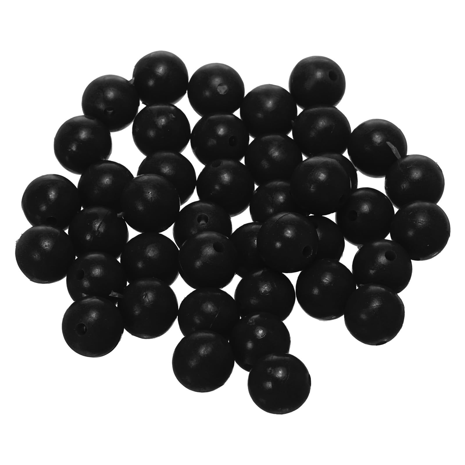 YELARXI Fishing Beads Holographic Hard Plastic Fishing Bait Eggs Lure Rigs Accessories, 10 mm Fit for Saltwater Freshwater - Round (500 Pack, Black)