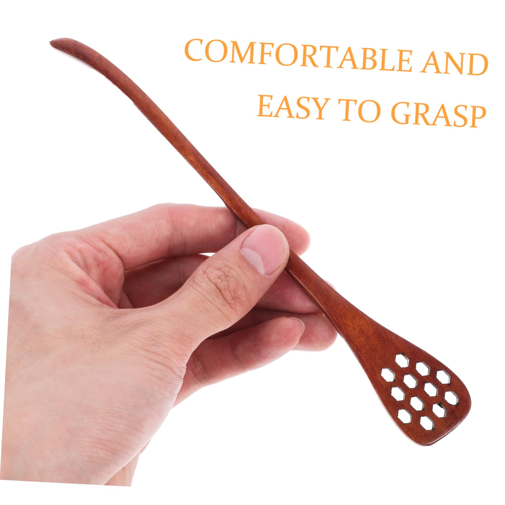LABRIMP 8pcs Wooden Stirrers Multipurpose Mixing Spoons Honey Dippers Smooth Edges Design for Use for Drinks Desserts and Sauces and Cooking Utensils