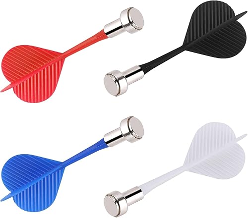 Vista 2 de Accmor Magnetic Darts, Magnetic Darts Replacement for Magnetic Dartboard, Plastic Darts Magnetic Darts Target Game Rojo, Blanco, Negro, Azul,Rojo