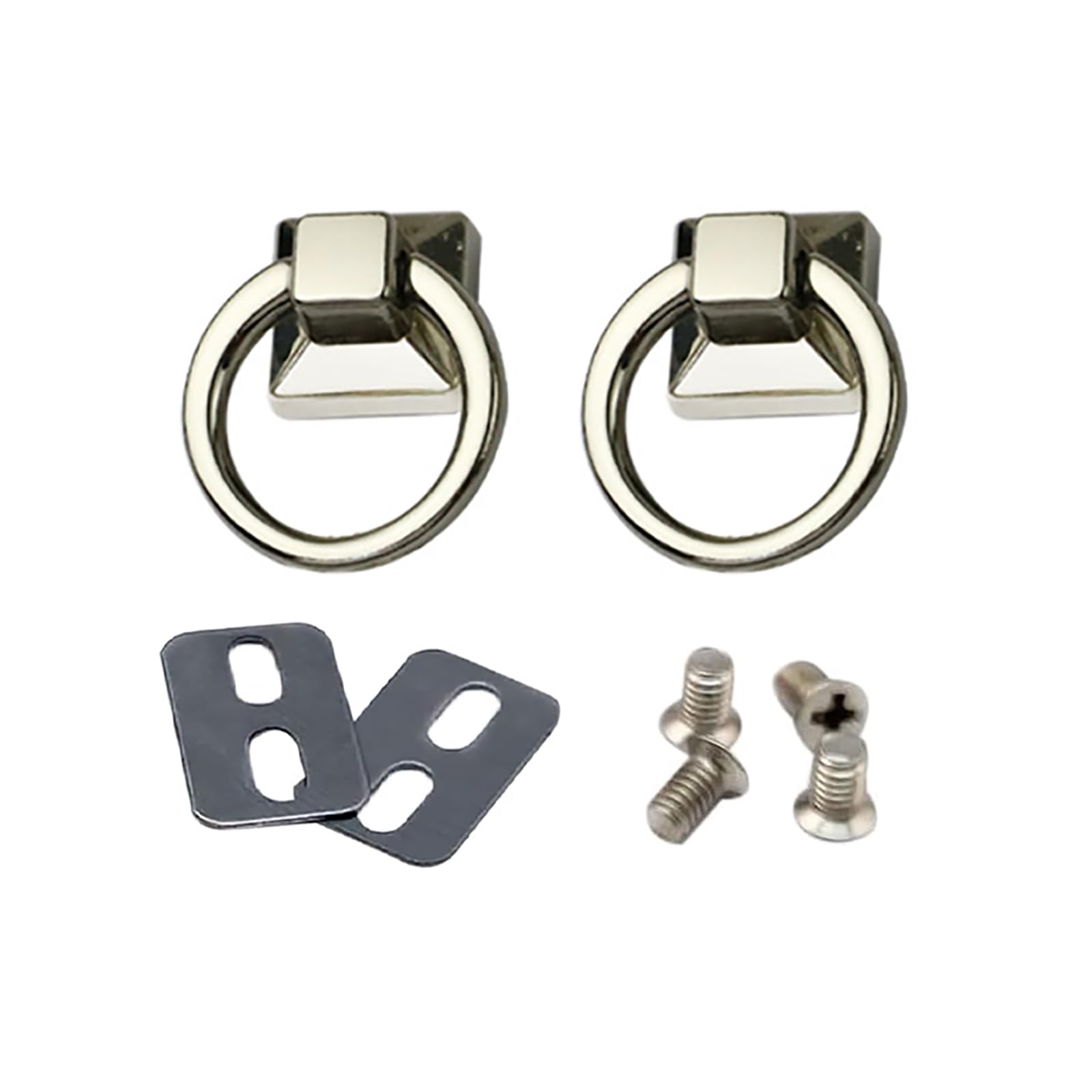 GOODCHI 持ち手金具 2個セット ショルダーストラップ 持ち手 留め具 レザークラフト 手芸 金具 パーツ 内径18mm (シルバー)