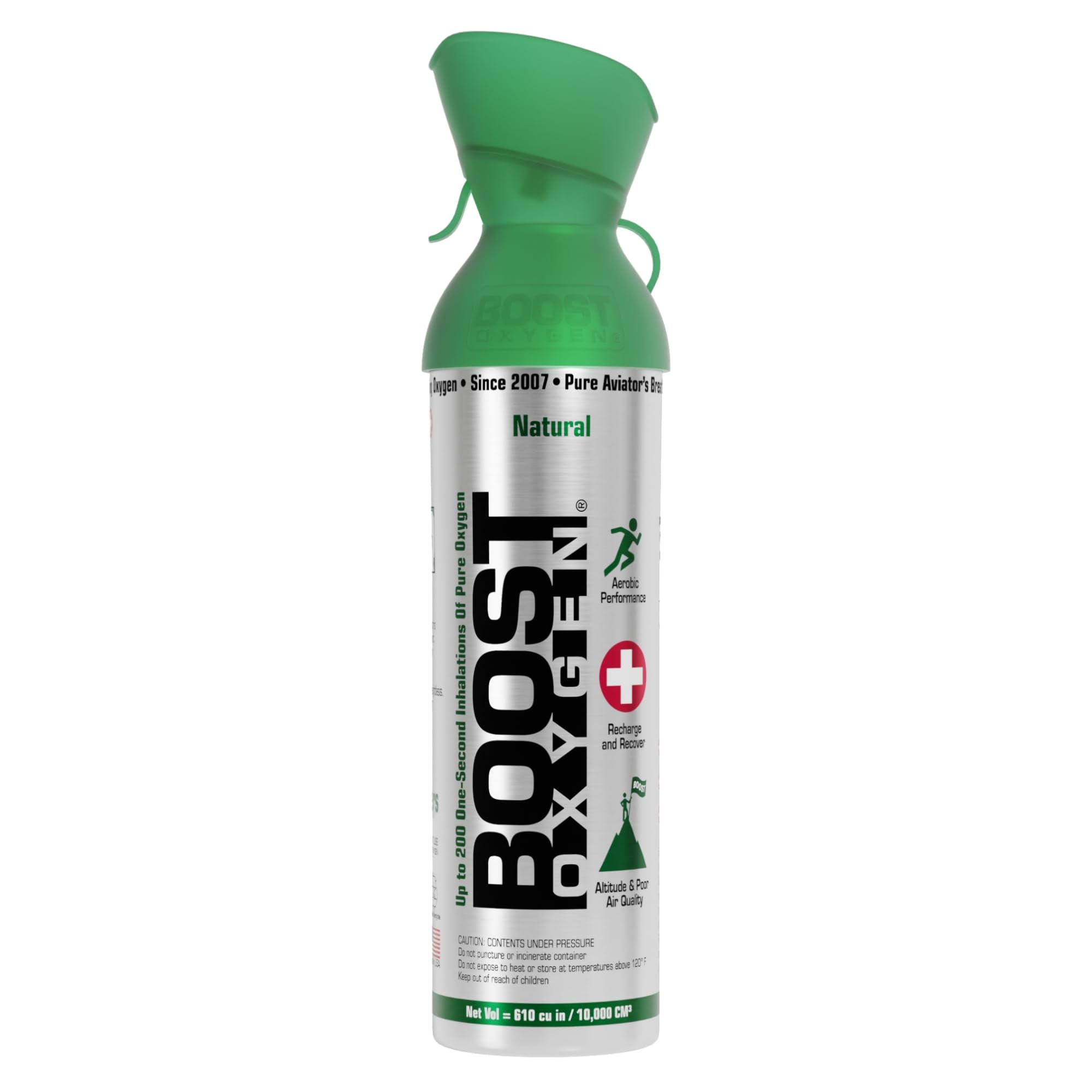 Boost Oxygen Large Natural Aroma 10 Liter Canister | Respiratory Support for Aerobic Recovery, Altitude, Performance and Health (1 Pack)