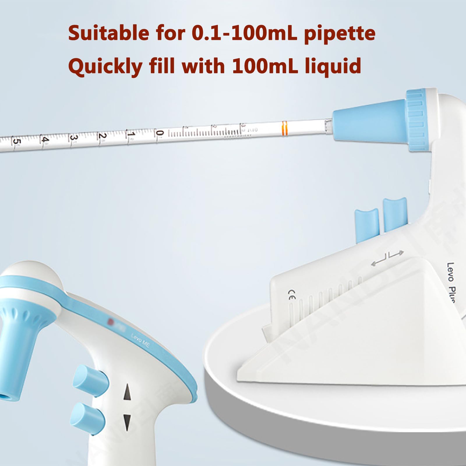 Elektrische Pipette, automatische Pipette mit 2 Flüssigkeitsextraktionsmethoden, einstellbare Geschwindigkeit 0,1-100 ml, genau für Biologie-Labor, austauschbarer Filter im Lieferumfang enthalten