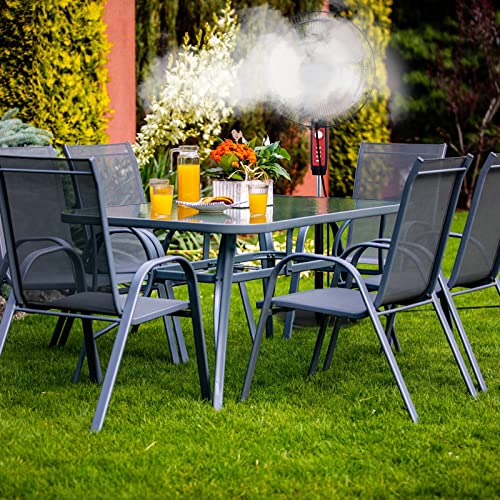 Mussozy 5US-SHUIGUAN Fan Misting Kit For Outdoor Cooling 26.3 Ft Misting Hose 8 Brass Misting Nozzles Outdoor Fan Misting Cooling System Water Misting Fan thumb #5