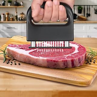 Meat Tenderizer Tool, Kitchen Cooking Tool for Tenderizing Beef, Chicken, Steak, Veal, Pork, Fish, BBQ, MarinadeM, Hand Held Meat Tenderizer Needle Tool(Black)