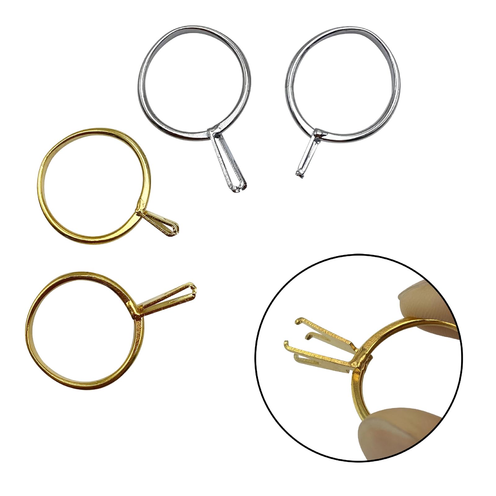 Juego de 4 pinzas ajustables para anillos profesionales, prácticos suministros de fabricación de joyas
