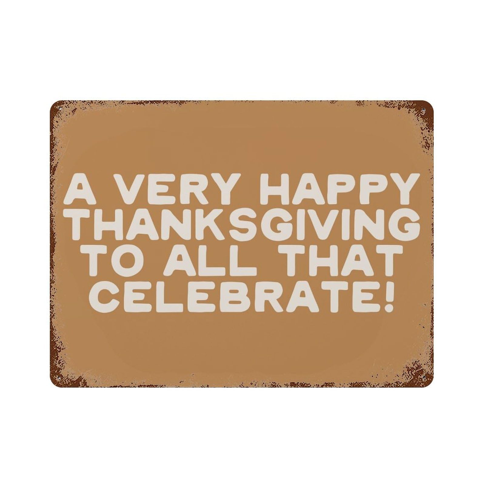 xiaoxiaoshen Happy Thanksgiving Friendsgiving Decor Wall Decor Art Metal Tin Poster Modern Home Decor Art Home Bar Shop Decorations Vintage Sign 30x40cm