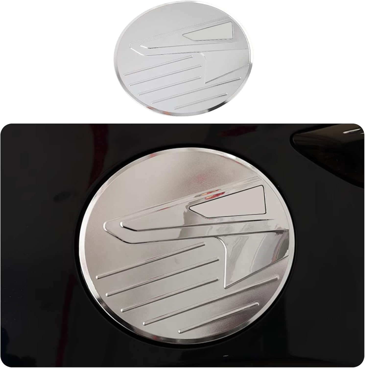 Auto Parts Fit For Mazda CX-30 CX30 2020 2021 2022 2023 2024 2025 2026 Exterior Gas Fuel Tank Cover Trim (Chrome Silver) ABS 1PCS