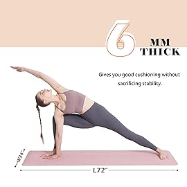 Yoga Mat Non Slip, Pilates Fitness Mats, Eco Friendly, Anti-Tear 1/4 Thick Yoga Mats for Women, Exercise Mats for Home Workout with Carrying Sling and Storage Bag