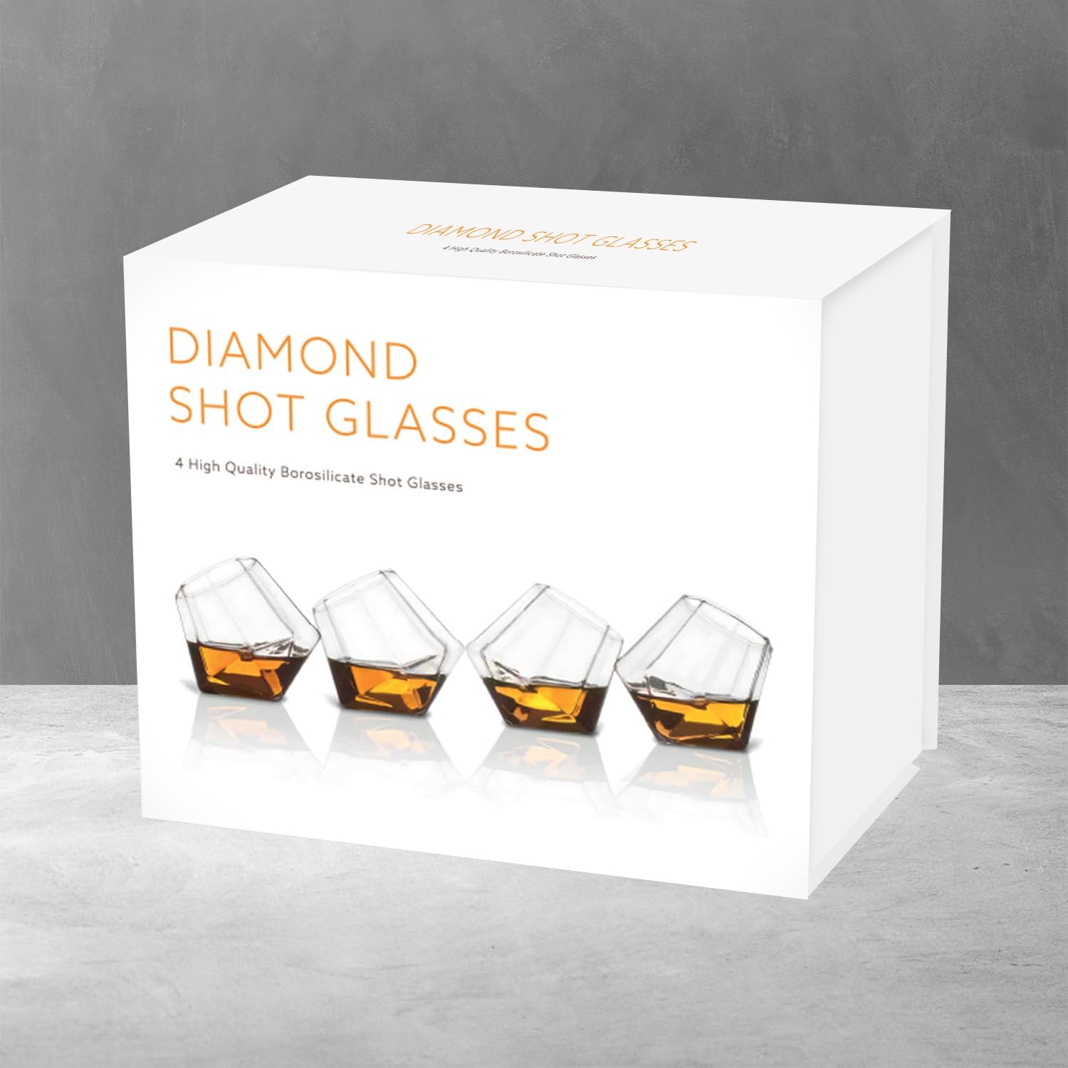 Diamond Glasses, Unusual Shot Glasses, Set of 4, Funny Shot Glass, Design Gift Packaging