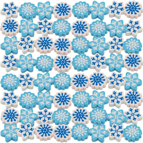 Winter Wonderland Snowflake Rubber Erasers - 1 (Pack of 72) - Perfect for School Office & Holiday Gifts