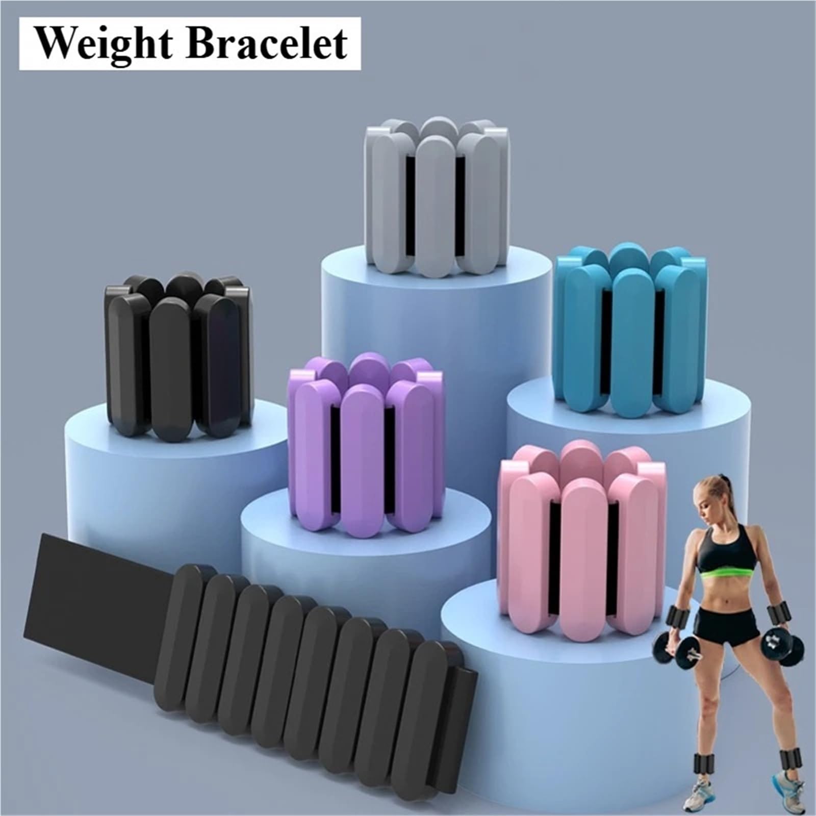 Cavigliere Pesi 1 paio di pesi da polso e caviglia da 2 libbre for donne e uomini, regolabili, for braccia e gambe, con pesi, for allenamento in palestra, corsa e yoga.