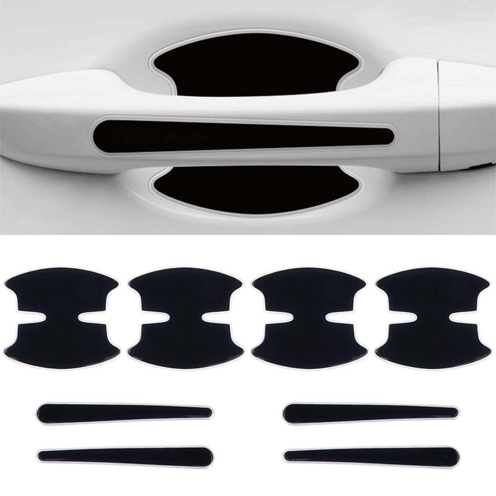 Zqrhhwiny Normal 8Pcs Car Door Handle Protector Sticker, For Audi A4 B9 Allroad A4 B6 8E Avant A4 B7 Anti-Scratches Door Side Handle Paint Guard Auto Protective Sticker Universal