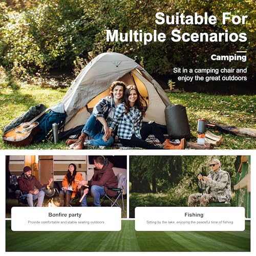 LET'S CAMP Camping Chair 2 Pack Folding Chair with 3-Can Cooler Bag Portable Lawn Chair with Cup Holder の商品画像 8
