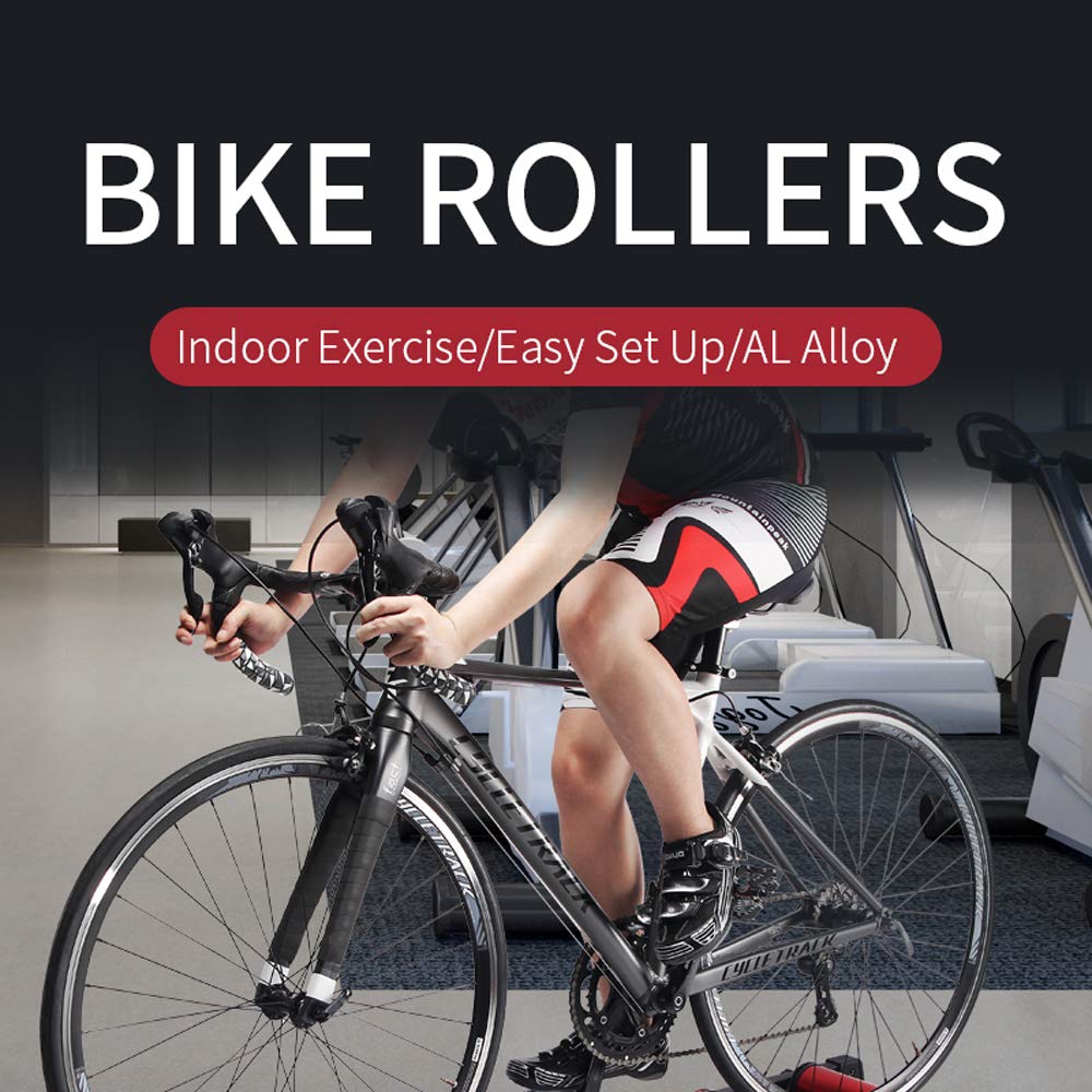Rodillos de Entrenamiento para Bicicleta, Rodillo de Bicicleta de Ejercicio estacionario para Interiores, Soporte para cinturón de Entrenamiento, aleación de Aluminio, MTB, Bicicleta de Carr