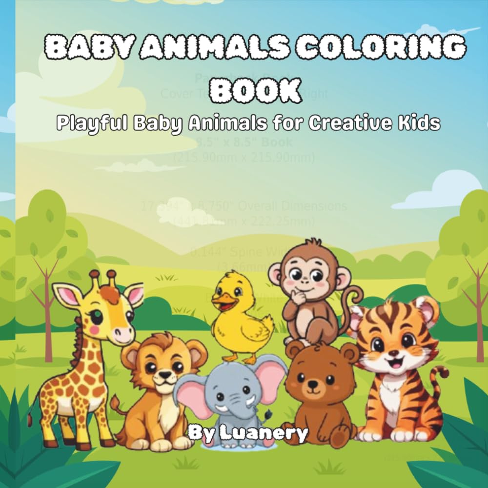 BABY ANIMALS COLORING BOOK: PLAYFUL BABY ANIMALS FOR CREATIVE KIDS