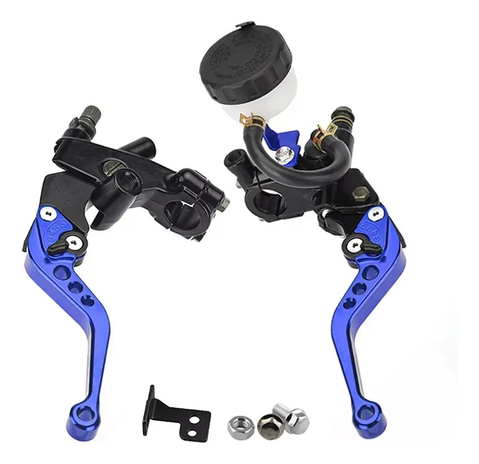 Kvswbre Blue Motorcycle Rear Brake Pump Universal Motorcycle Clutch Brake Master Cylinder Reservoir Fit For Yamaha Kawasaki(Blue)