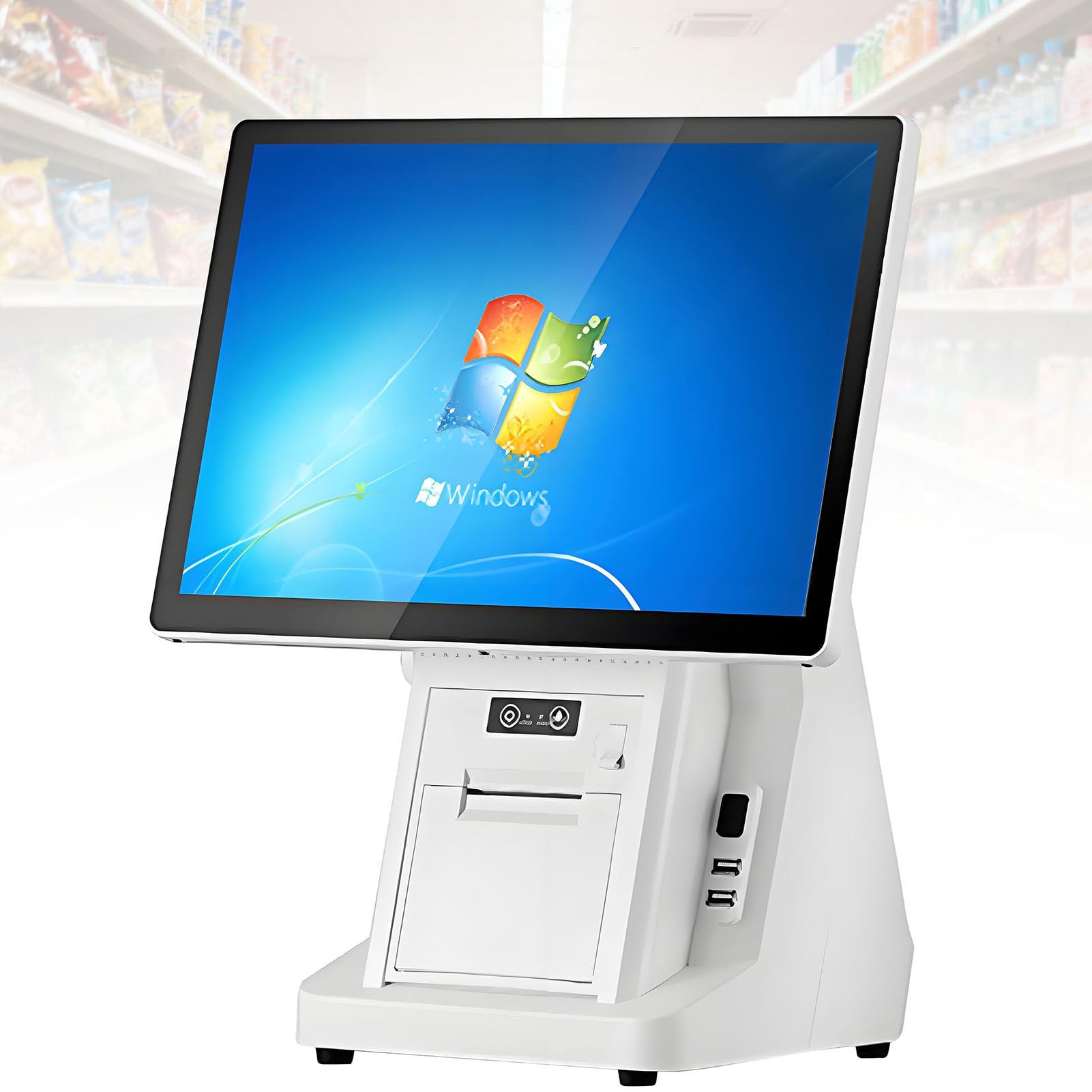 Kasy Fiskalne z Drukarką ParaGOnów I Wieloma Portami,Kasy Fiskalnej SingleScreen-80mmPrinter | 8+256GB,‌15,6-Calowy Ekran Dotykowy,Kasy Fiskalnej dla Sklepów Spożywczych,Odzieżowych,Restauracji