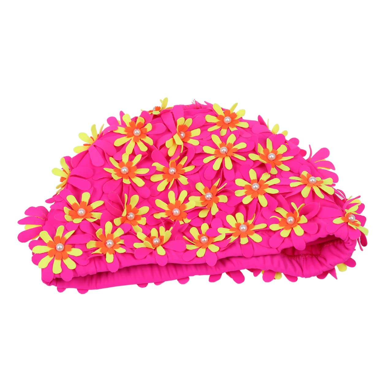 SUPVOX natación para Adultos Gorro de Pelo Gorro de baño de Pelo Largo Gorra de baño Equipo de natación Gorro de baño Adulto Floral Sombrero de Rosa