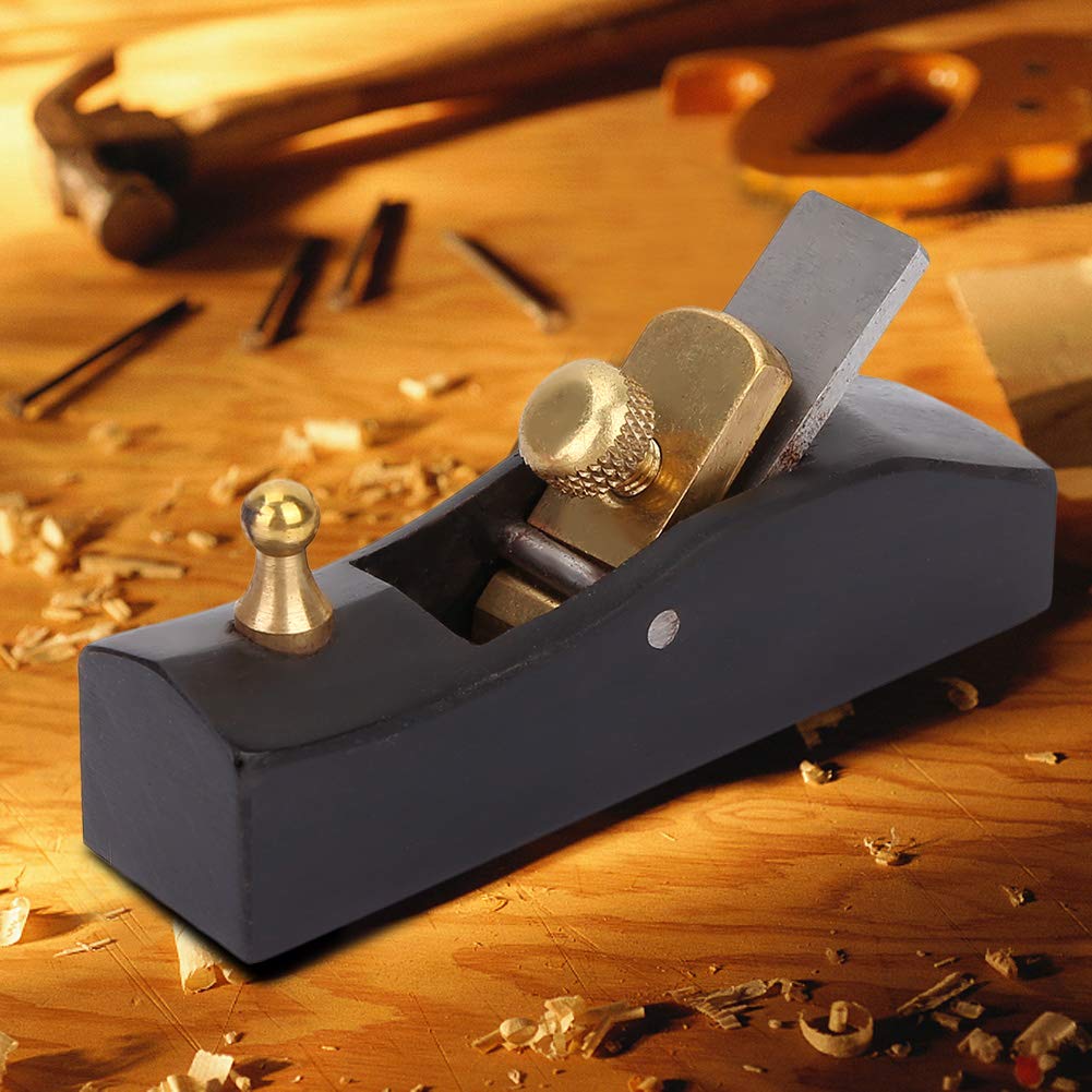 Herramienta de cepillado manual de carpintería, mini carpintero de ébano Herramienta de bloque asesino de aviones Woodcraft, corte pulido desbarbado cepilladora plana de bricolaje(80mm)
