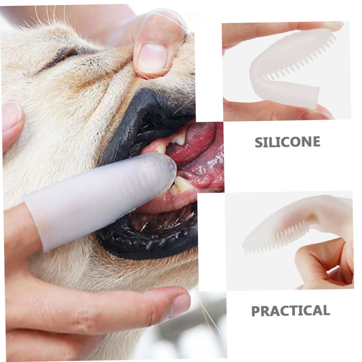 minkissy 2pezzi Spazzolino Finger Per Cani Trasparente Strumento Per La Pulizia e Massaggio Delle Gengive Facile Da Usare e Comodo Per Cuccioli e Gatti Risparmia e Sforzi Nella