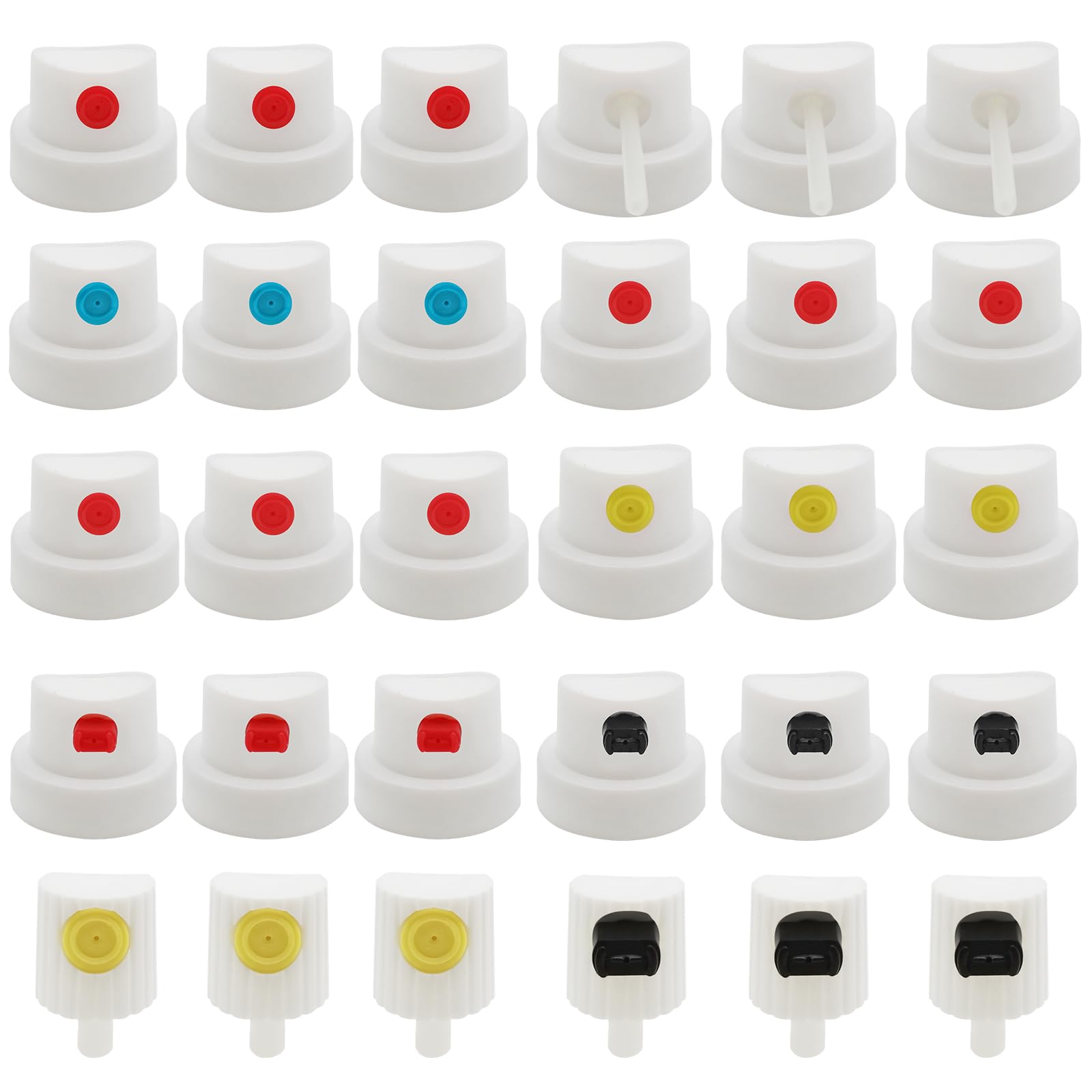 30 Pcs Spray Can Nozzle,Spray Paint Caps Nozzles for Cans,Adapter Set for Female Cans,Graffiti Spray Paint Caps Tips Spray Bottle Nozzle Replacement