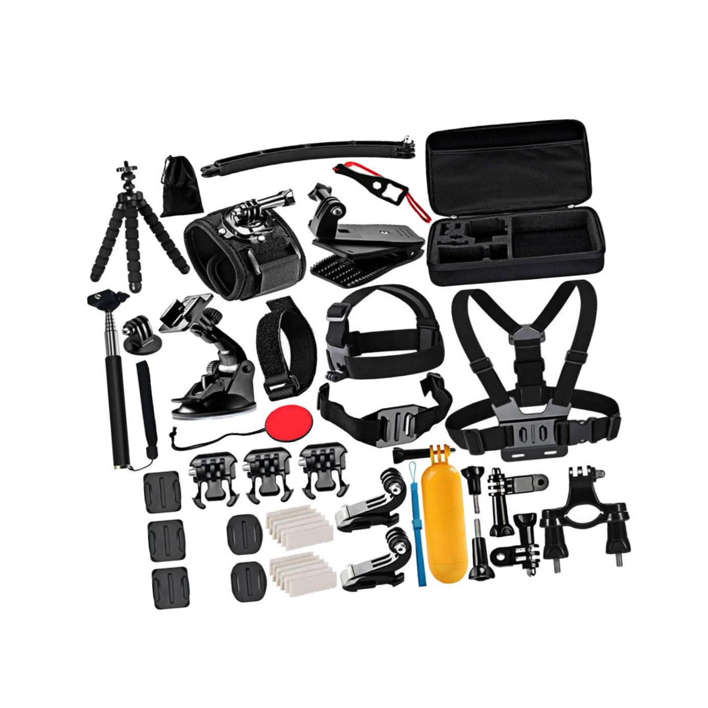Uonlytech Accessoires pour Caméra Action Kit Complet avec Trépied Stick Flottant Et Support Ventouse Compatible Et Action