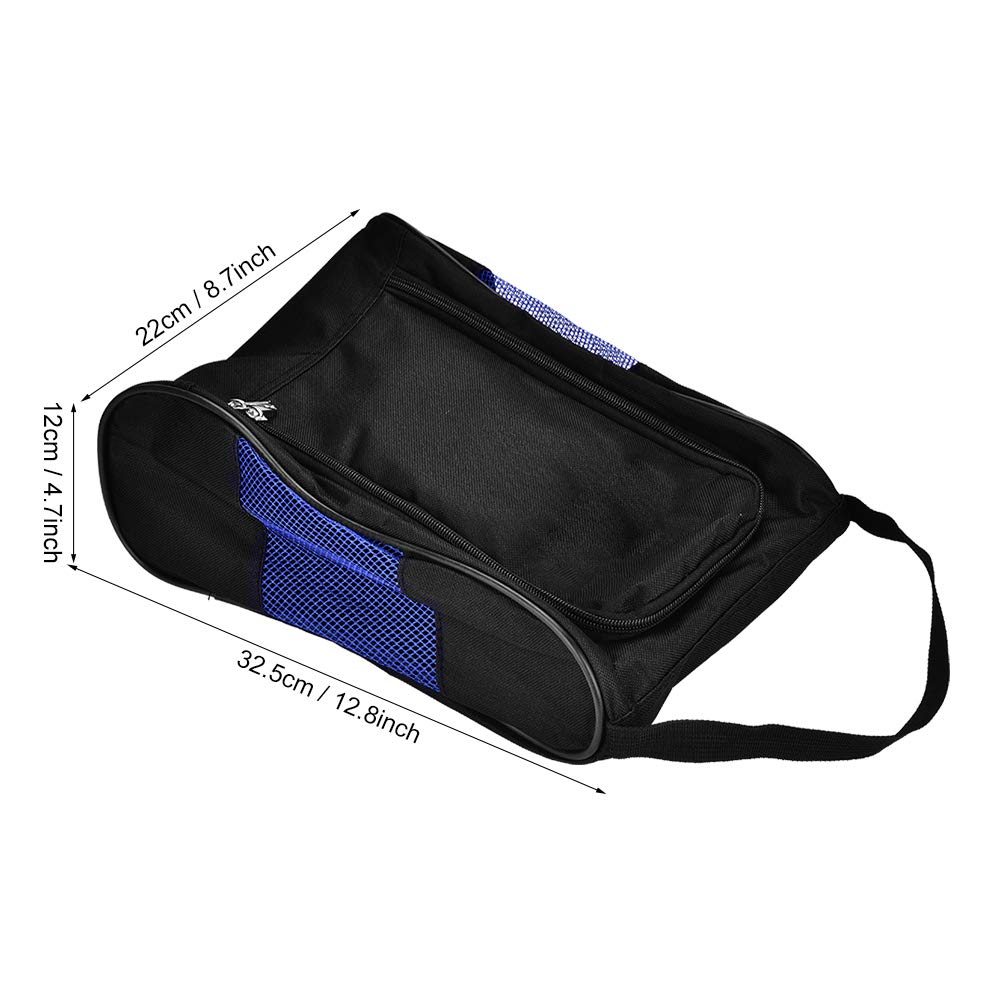 Alomejor Golfschuhtasche, Tragbare Atmungsaktive Nylontasche FüR Golfschuhe (Schwarz Und Blau)