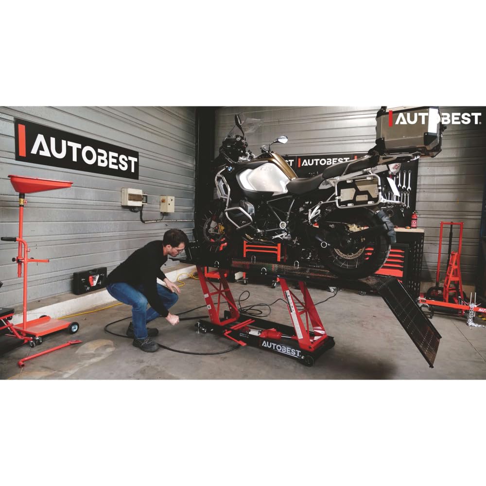 Table levage moto pneumatique 450 kg - Hauteur de levage de 175 à 700mm