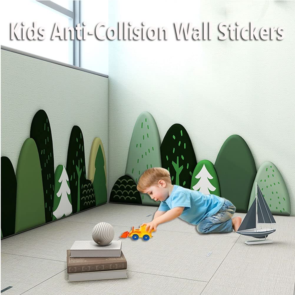 3D Anti-Collision Wall Stickers 11-częściowy zestaw antykolizyjnych naklejek ściennych 3D dla dzieci pokój dziecięcy tatami nocna PU samoprzylepna płyta ścienna Mata ścienna, Trwała | łatwa do czyszcz