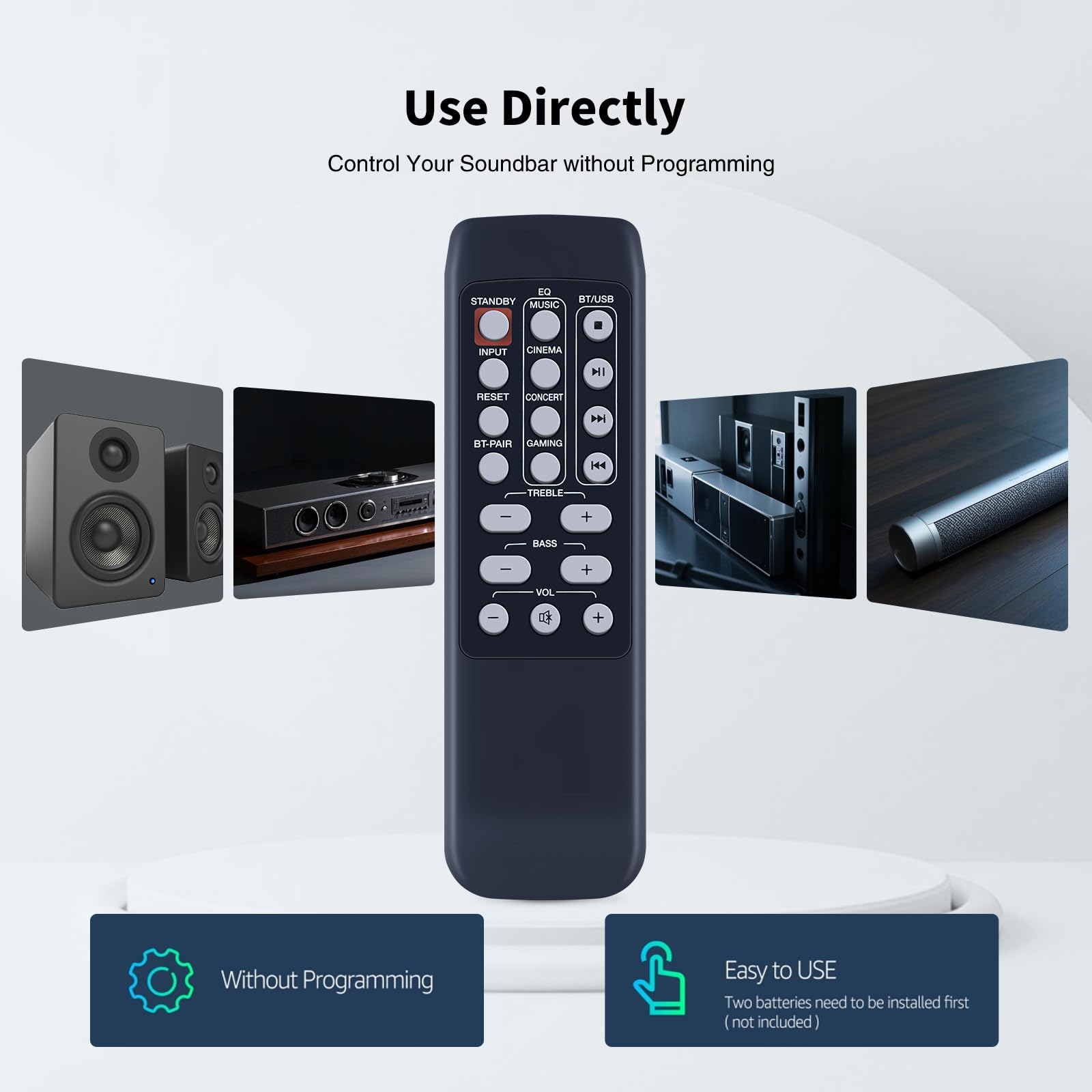 New MF8360 Ersatzfernbedienung für Creative Stage 51MF8360AA002 2.1-Kanal Untermonitor-Soundbar-Lautsprechersystem MF8360AA002,für Axess SBBT1211 BBT1206
