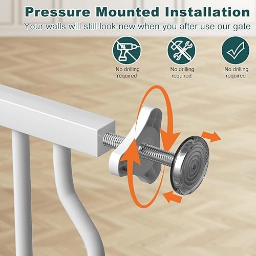 Miniatura 4 de Fairy Baby Puerta de seguridad para perros extra ancha de 53.1 a 62.5 pulgadas, extensiones de puerta de seguridad para perros para escaleras,