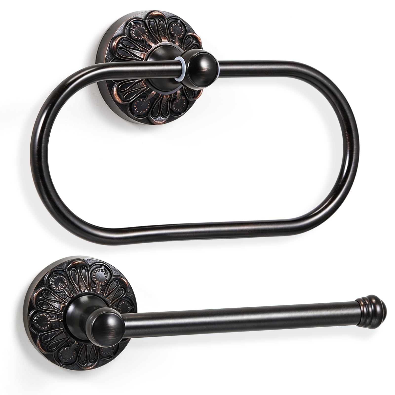 2 Pcs Toilet Paper Holder Towel Ring, Brass, Rectangle — Amazon image 11
