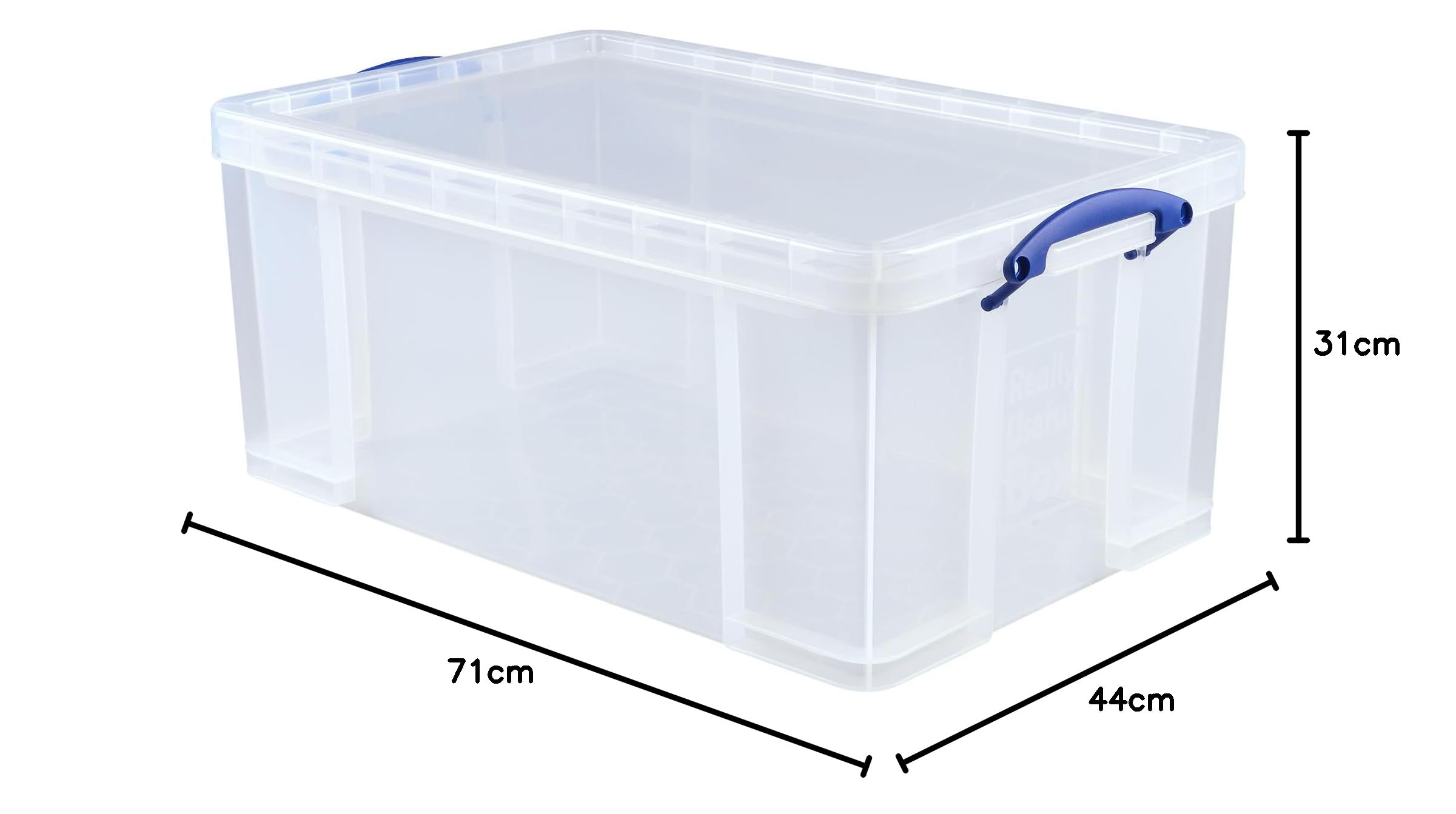 Really Useful Box Kunststoff-Aufbewahrung, 64 l, transparent, 2 Stück, Farblos
