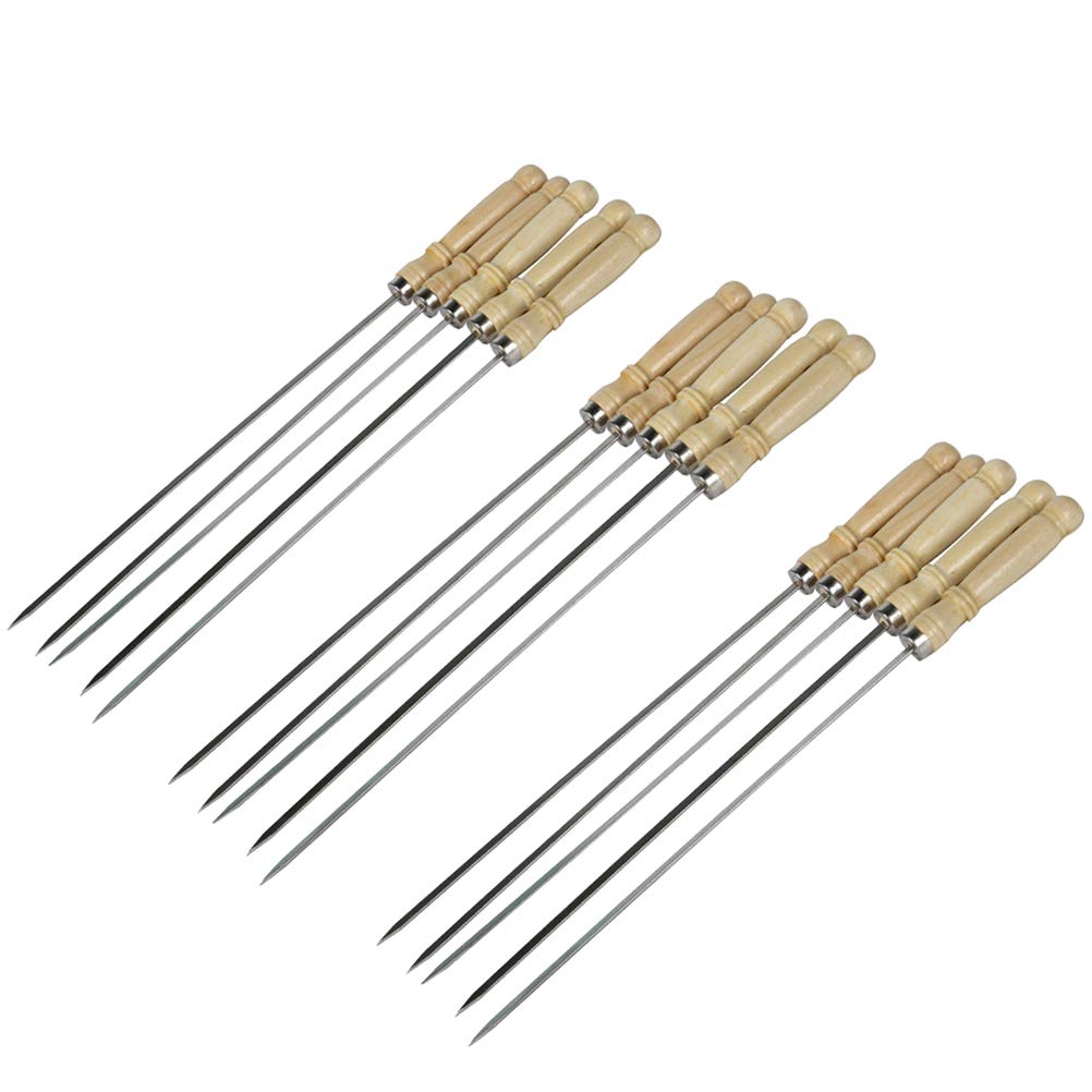 Brochettes plates acier inoxydable pour éviter que la viande tourne sur le barbecue