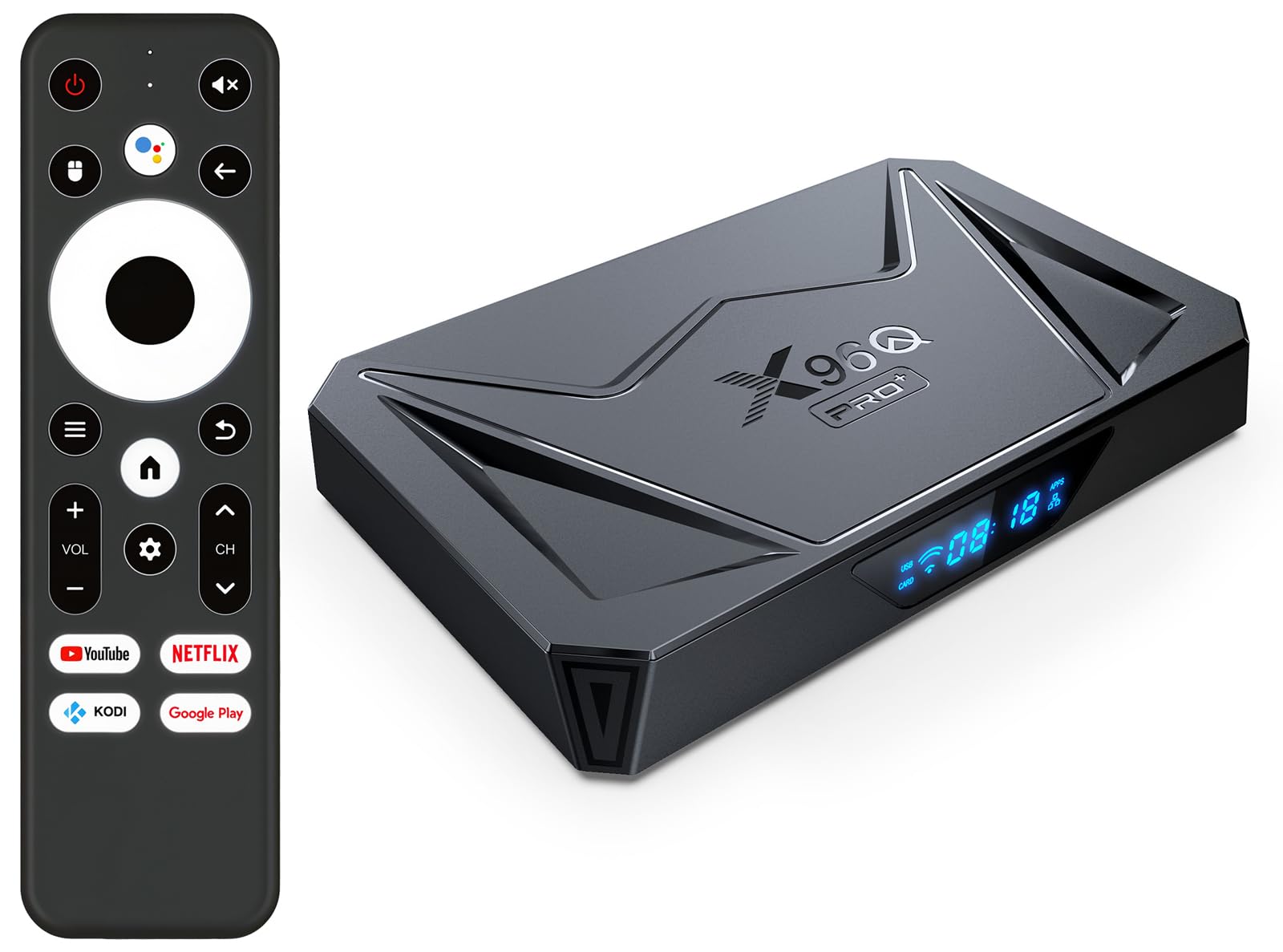 LEFFOT Android 14 TV Box 2025, X96Q Pro+ 4K Ultra HD Streaming Device for TV, 4GB RAM + 64GB ROM, Smart TV Box with HDR10, 2.4G & 5G WiFi 6, 1000M Ethernet, BT 5.0, Allwinner H728 Octa-Core A55