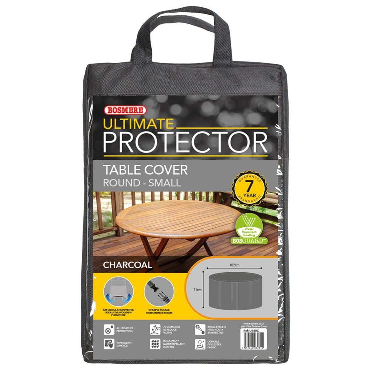 Bosmere Ultimate Protector Circular Table Cover 4 Seat Charcoal U540C