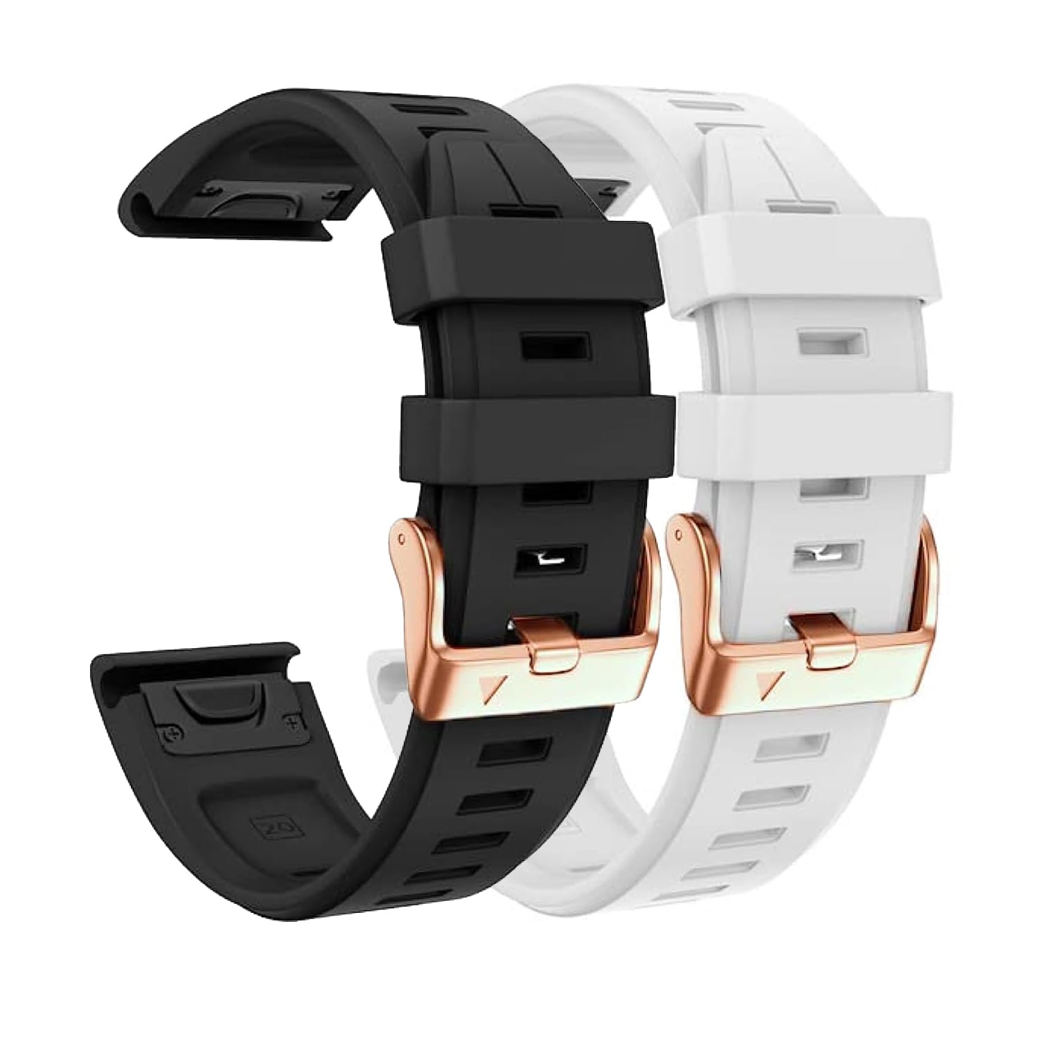 ANNESA 20mm Silicone Sport Loop Watch Band Replacement for Garmin Fenix 7S, 6S, 5S, D2 Delta S Smartwatches (White+black)