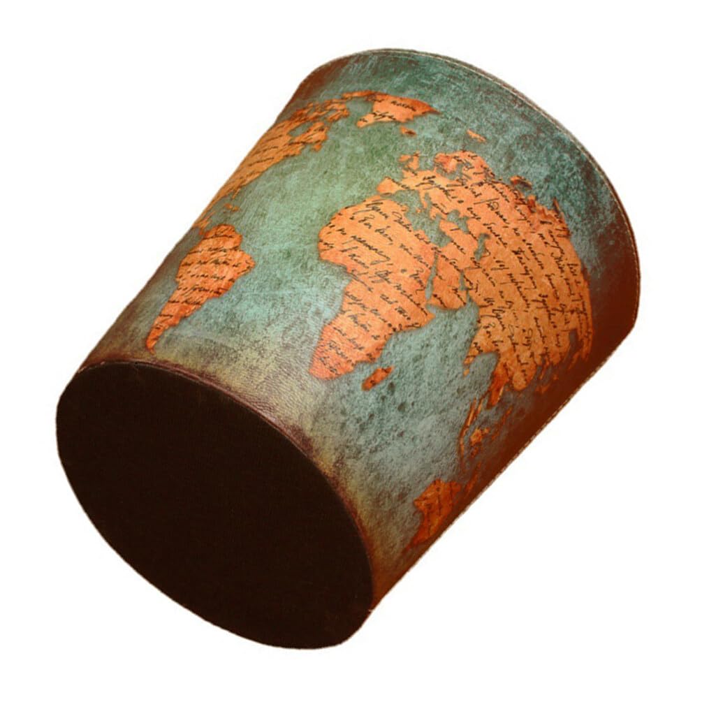 Corbeille à Papier Grosse Ouverture en Cuir Pu, Rétro Style Anglais